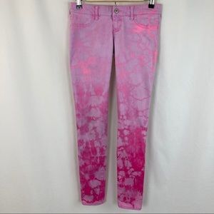 Custom Reverse Tie Dye Pink Hollister Pants 0